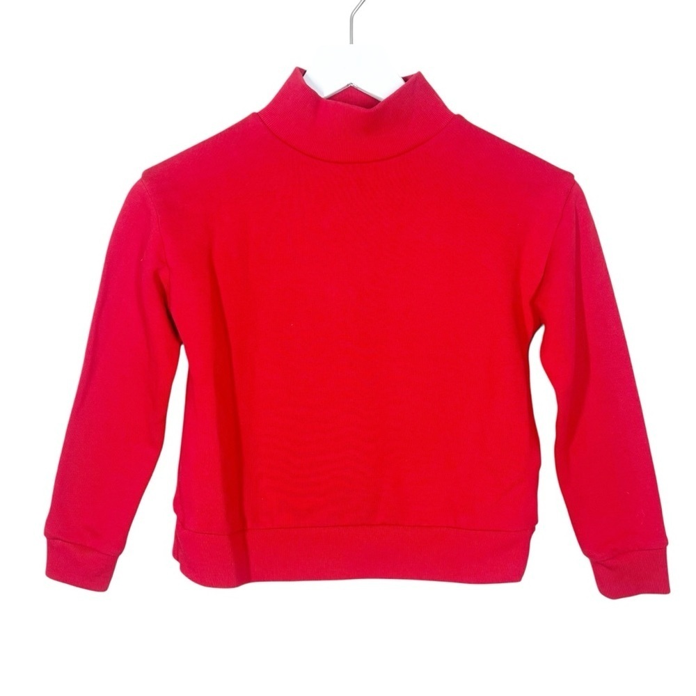 CrewCuts kids red mock neck long sleeve sweatshirt cotton blend size medium